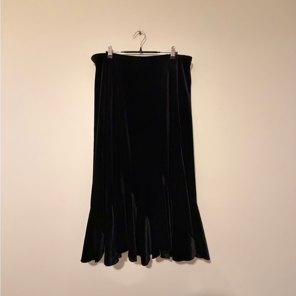 Style & Co Black Velvet Midi Skirt